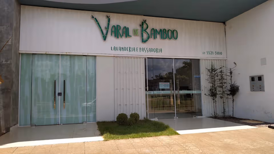 Lavanderia varal de bamboo